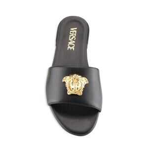 NIB - Versace - La Medusa Leather Flat Sandal